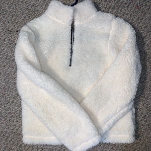 FUZZY HALF ZIP WOMENS